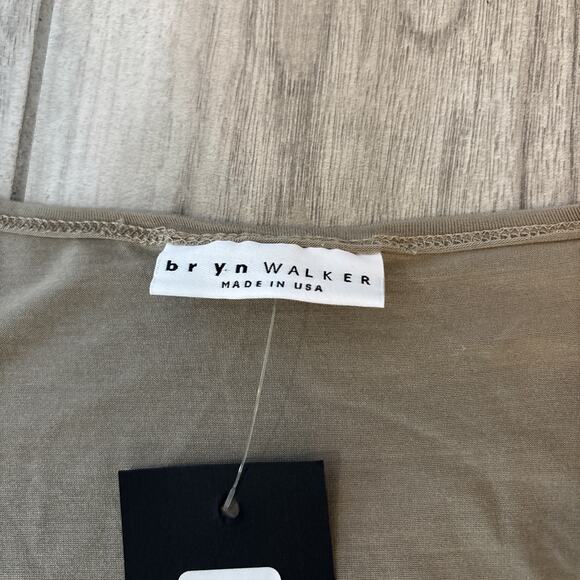 Bryn Walker Sz L Asymmetrical Swing Shirt Brown Long Sleeve Lagenlook Modal NWT - Picture 2 of 8